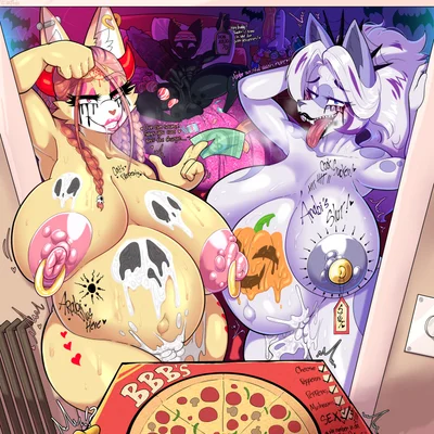 arabi (blackarabi), fan character, foxxy (lemonvodka) (halloween) created by blackarabi