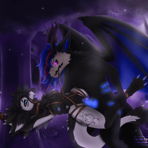avi (avionsergal), loxie (loxiethedragonfox) (mythology) created by axynee
