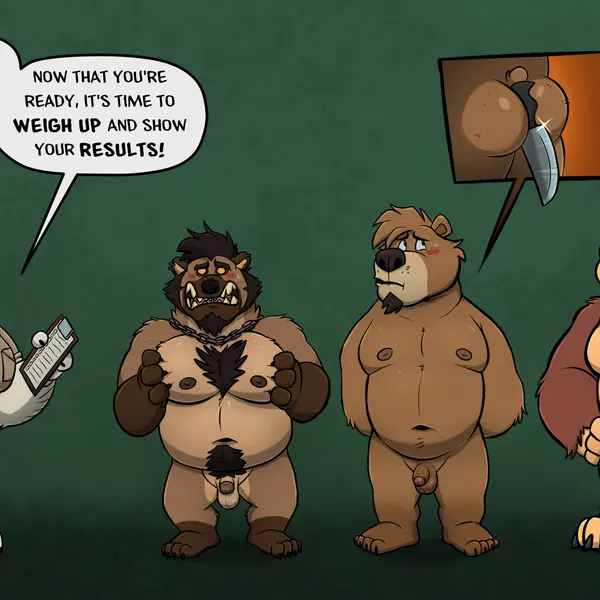 b (dead stray bear), banjo (banjo-kazooie), ethan costas (character) (banjo-kazooie, fat bear week) created by ethancostas