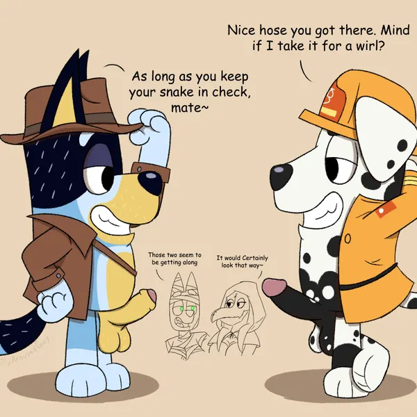 bandit heeler, chilli heeler, delilah (101 dalmatians) (101 dalmatian street, 101 dalmatians) created by slightlyarousedguy
