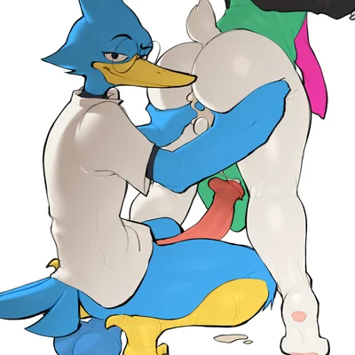 berdly, ralsei (deltarune, undertale (series)) created by kinkykong