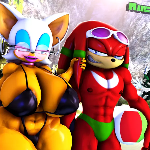 blaze the cat, jet the hawk, knuckles the echidna (idw publishing, sega) created by rocketspuff