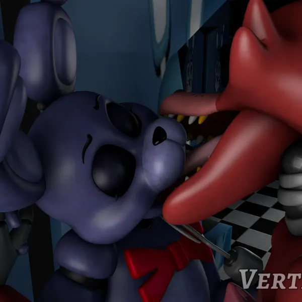 bonnie (fnaf), foxy (fnaf) (five nights at freddy's, scottgames) created by vertichusko