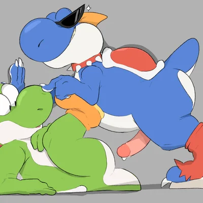 boshi, yoshi (character) (mario bros, mythology) created by sodacaps