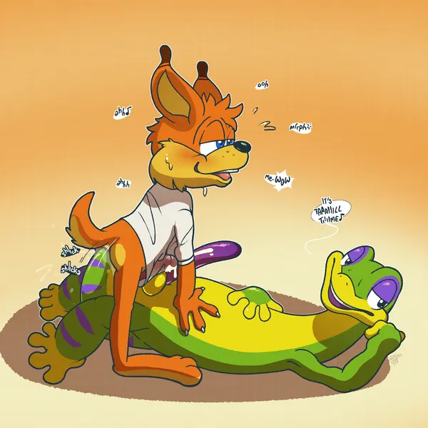 bubsy bobcat, gex the gecko (bubsy (series), gex (series)) created by argon vile