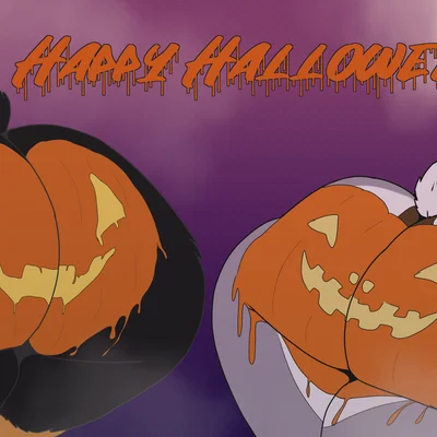 bugs bunny, daffy duck (halloween, looney tunes) created by blursedart