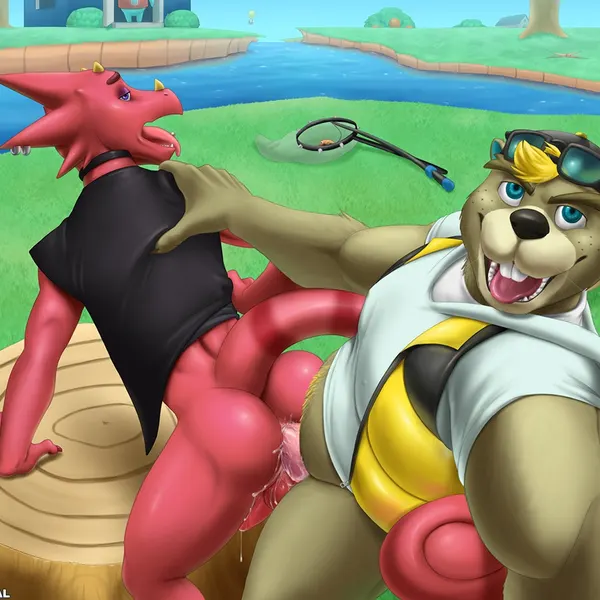 c.j. (animal crossing), flick (animal crossing) (animal crossing, nintendo) created by spelunker sal