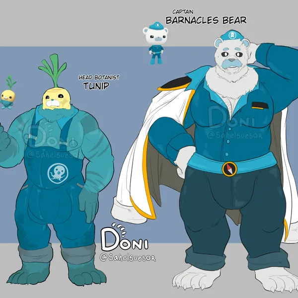 captain barnacles bear, tunip (octonauts) (octonauts) created by donisette