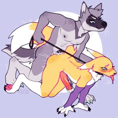 cole canine (bandai namco, digimon) created by raishiteru