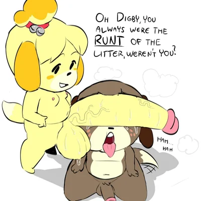 digby (animal crossing), isabelle (animal crossing) (animal crossing, nintendo) created by oogabutt