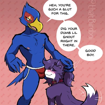 dog (somesacredbird), falco lombardi (nintendo, star fox) created by thatbirdboi