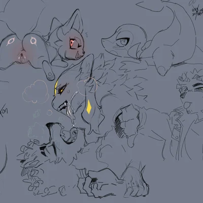 evie (nox), goon (goonie san) (nintendo, pokemon) created by goonie-san, nox (artist)