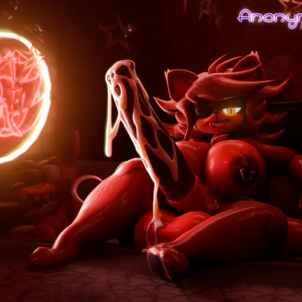 fexa (cryptiacurves), foxy (fnaf) (five nights at freddy's, fredina's nightclub) created by anonymousfm