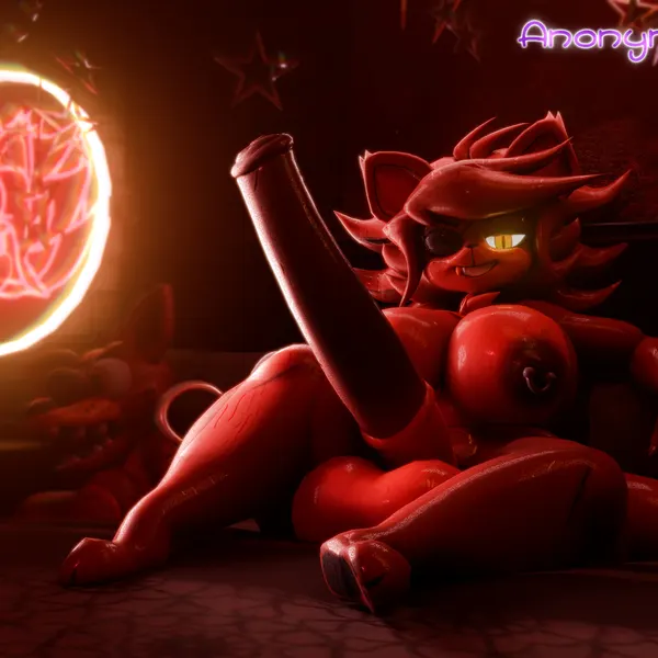 fexa (cryptiacurves), foxy (fnaf) (five nights at freddy's, fredina's nightclub) created by anonymousfm
