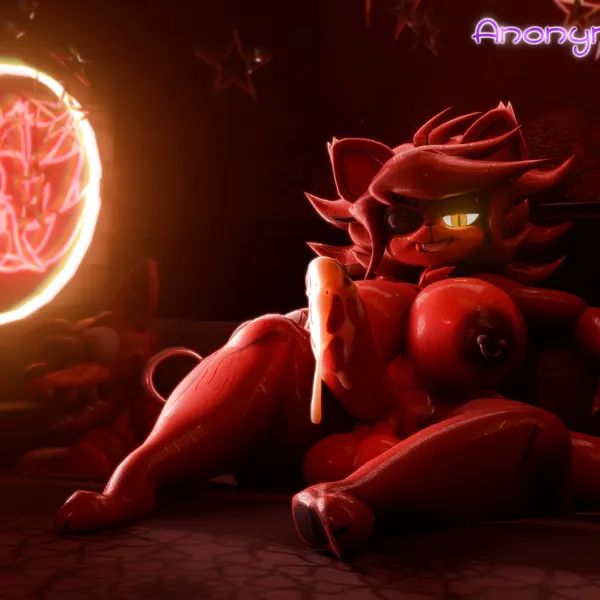 fexa (cryptiacurves), foxy (fnaf) (five nights at freddy's, fredina's nightclub) created by anonymousfm