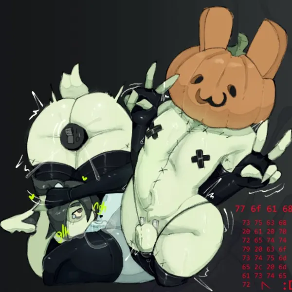 green bun (character), roboneco (character) created by ongongio