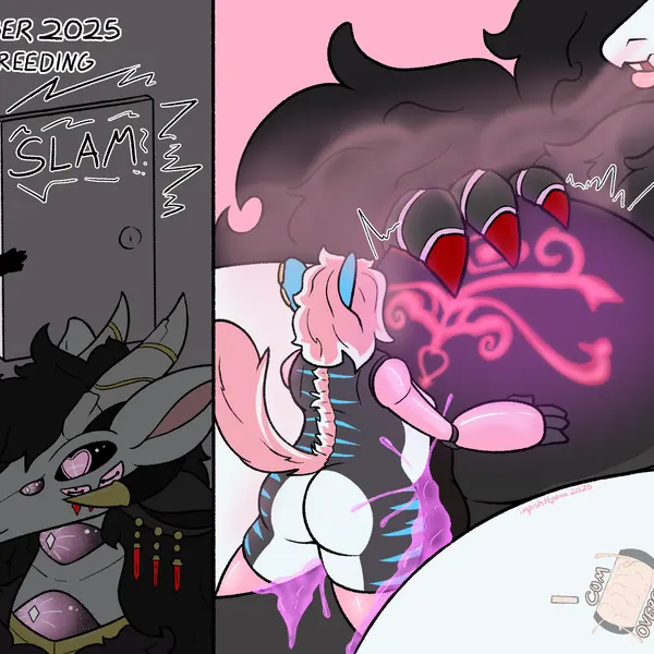 harley (impishhyena), lunaska (succubusbnny) (kinktober, kinktober 2025) created by impishhyena
