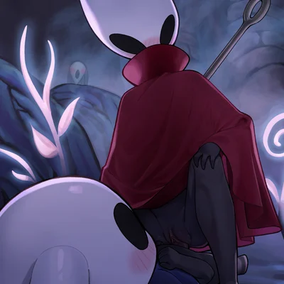 hornet (hollow knight), lurien (hollow knight), the knight (hollow knight) (hollow knight (franchise), team cherry) created by gudlmok99