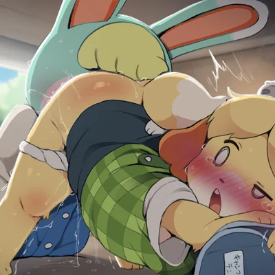 isabelle (animal crossing), sasha (animal crossing) (animal crossing, nintendo) created by dagasi