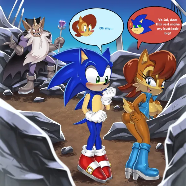 ixis naugus, sally acorn, sonic the hedgehog (archie comics, sega) created by squish (artist)