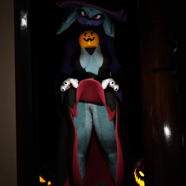 katress (furromantic) (halloween, palworld) created by haematolagnia