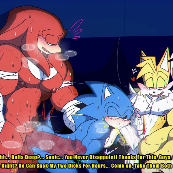 knuckles the echidna, miles prower, sonic the hedgehog (sega, sonic the hedgehog (series)) created by bacon sama