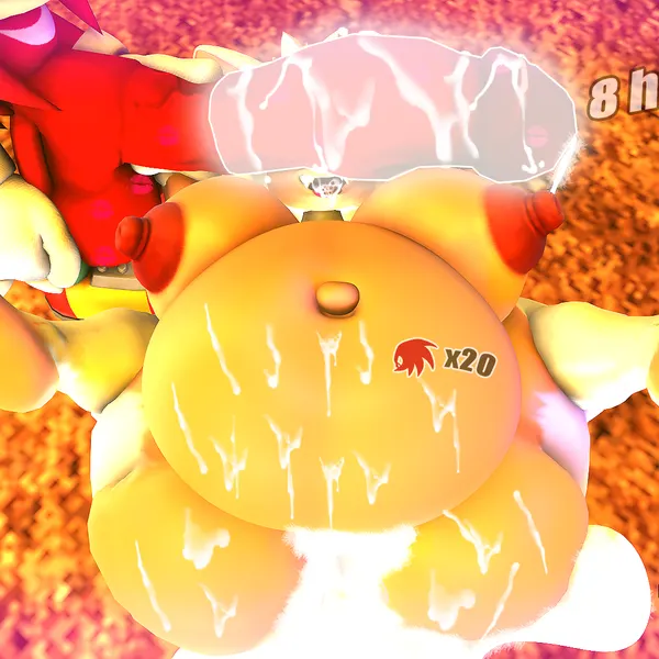knuckles the echidna, rouge the bat, rouge the werebat (can't see the haters, sega) created by rocketspuff