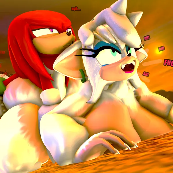 knuckles the echidna, rouge the bat, rouge the werebat (instant loss 2koma, sega) created by rocketspuff