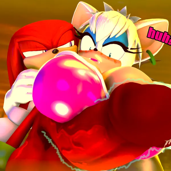 knuckles the echidna, rouge the bat, rouge the werebat (sega, sonic the hedgehog (series)) created by rocketspuff
