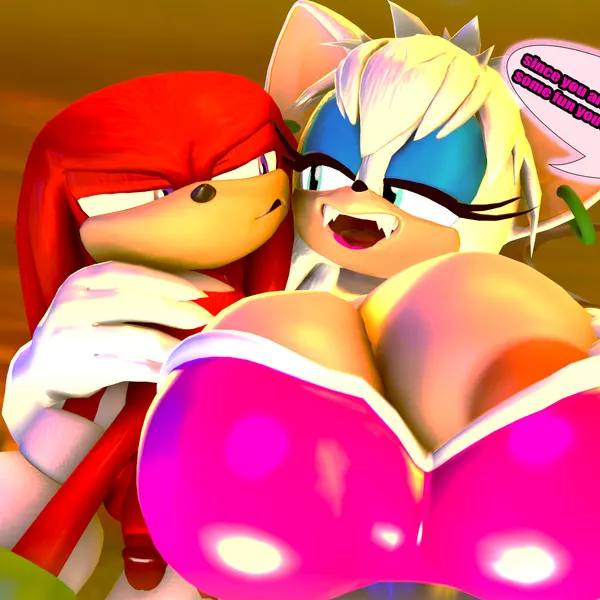 knuckles the echidna, rouge the bat, rouge the werebat (sega, sonic the hedgehog (series)) created by rocketspuff