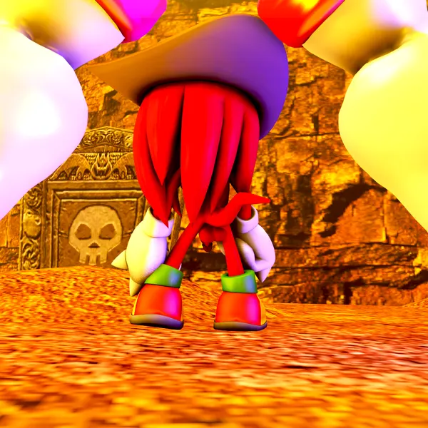knuckles the echidna, rouge the bat, rouge the werebat (sega, sonic the hedgehog (series)) created by rocketspuff