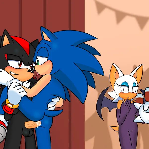 knuckles the echidna, rouge the bat, shadow the hedgehog (sega, sonic the hedgehog (series)) created by brokenbone