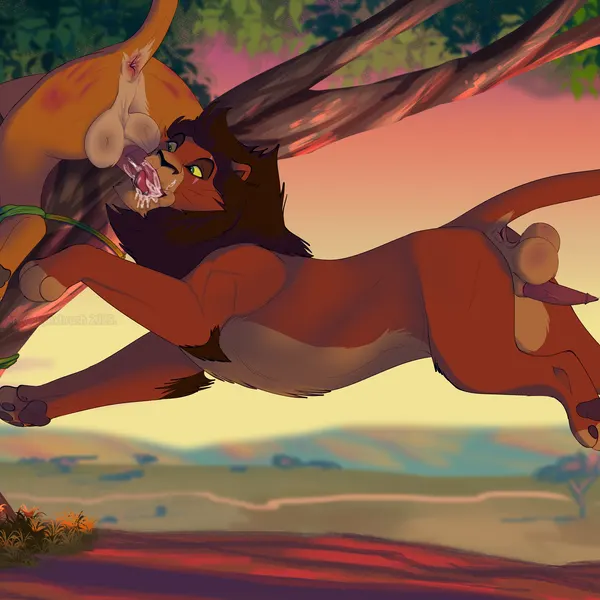 kovu (the lion king), simba (the lion king) (disney, the lion king) created by lynxbrush
