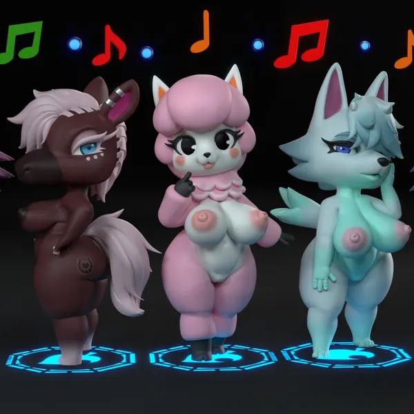 label able, mabel able, reese (animal crossing) (animal crossing, nintendo) created by general buta