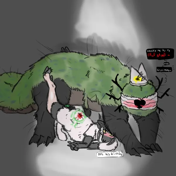 lamb (cult of the lamb), leshy (cult of the lamb) (cult of the lamb, kinktober) created by welcometaco