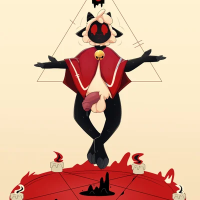 lamb (cult of the lamb), red crown (cult of the lamb) (cult of the lamb, massive monster (studio)) created by mandyfoxy