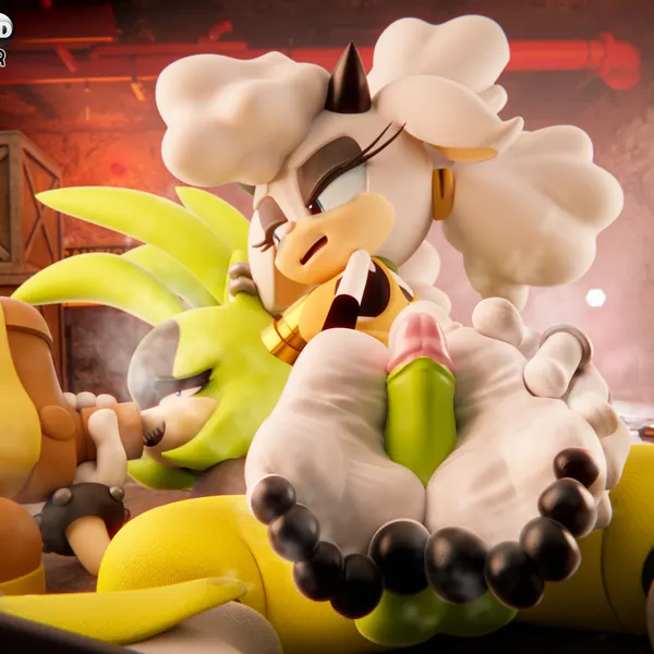 lanolin the sheep (sonic), surge the tenrec (idw publishing, sega) created by milkmeister3d