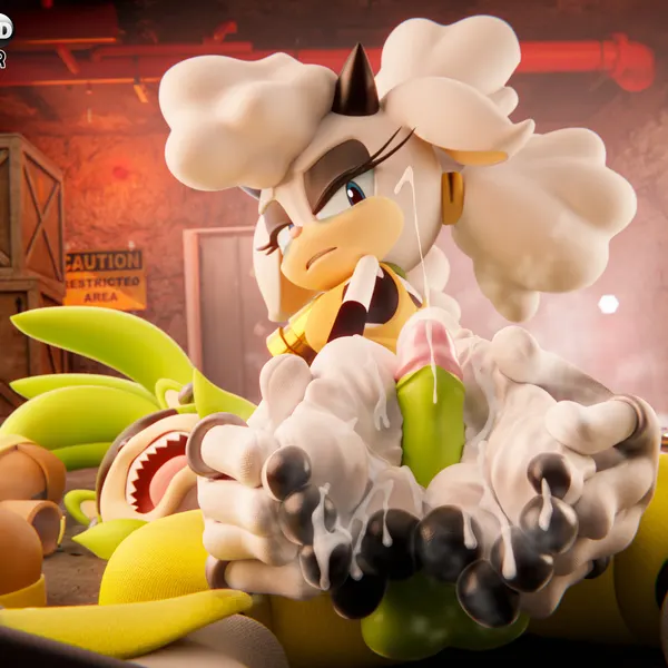 lanolin the sheep (sonic), surge the tenrec (idw publishing, sega) created by milkmeister3d