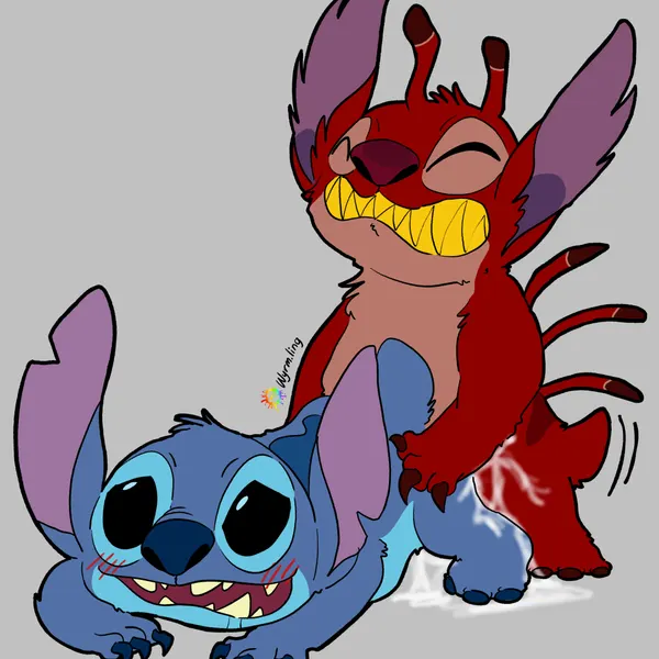 leroy (lilo and stitch), stitch (lilo and stitch) (disney, furaffinity) created by wyrmling (artist)