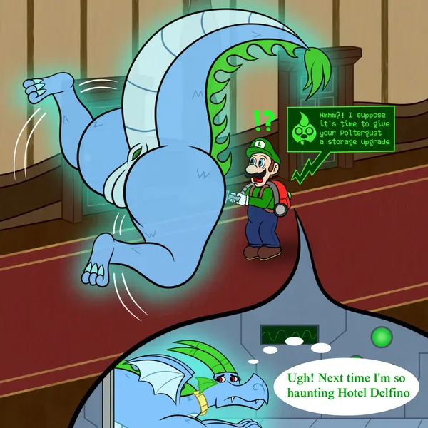 luigi, princess dorathea (danny phantom, luigi's mansion) created by sharkinwaves