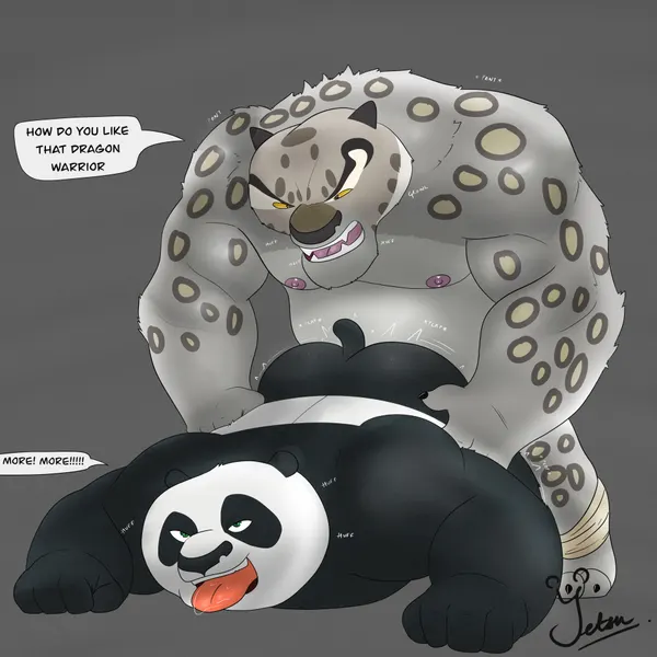 master po ping, tai lung (kung fu panda) (dreamworks, kung fu panda) created by yetsu