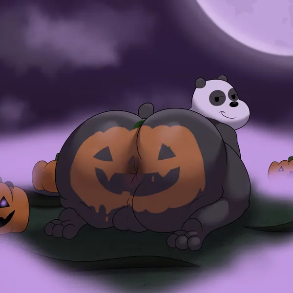 panda (we bare bears) (cartoon network, halloween) created by colossalstars