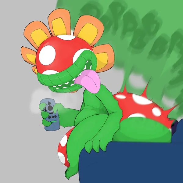 petey piranha, slinky (salandit) (mario bros, nintendo) created by sparkothefailure