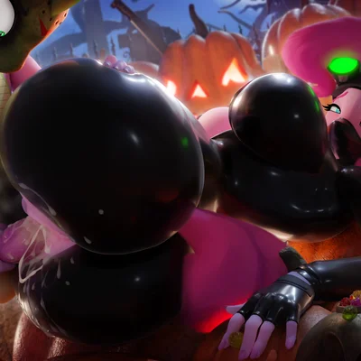 pinkie pie (mlp), spike (mlp) (friendship is magic, halloween) created by hooves-art