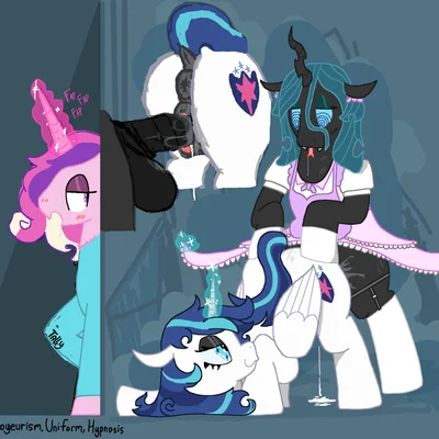 princess cadance (mlp), queen chrysalis (mlp), shining armor (mlp) (friendship is magic, hasbro) created by tally (artist)