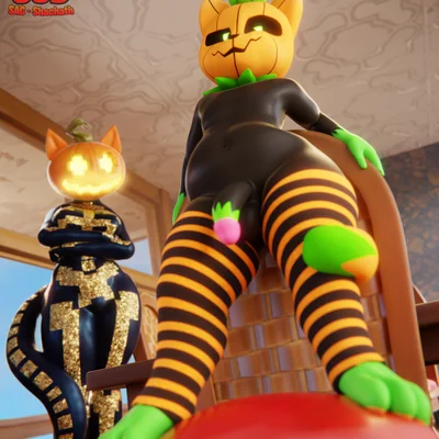 pumkat, spice (fortnite) (epic games, fortnite) created by shachath3d