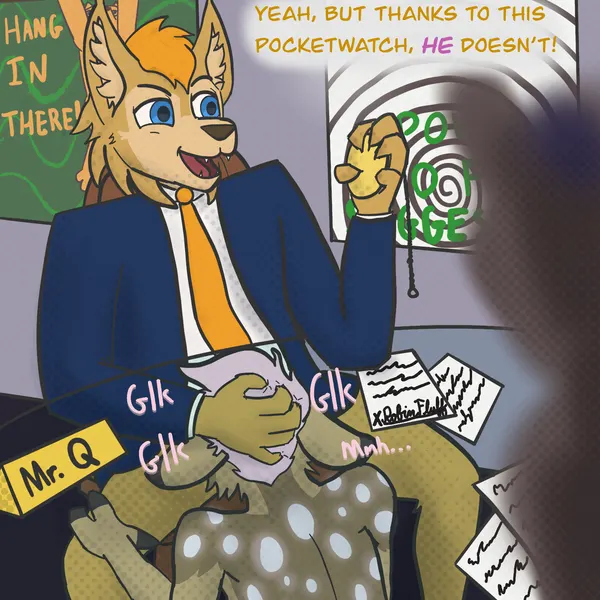 q (lynx), robin (robinhypnotized) (hang in there) created by robinhypnotized