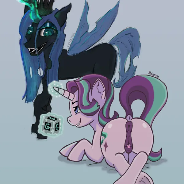 queen chrysalis (mlp), starlight glimmer (mlp) (friendship is magic, gregtech) created by hrisaura, kettamini