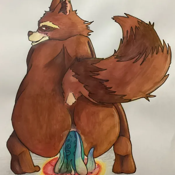 rocket raccoon (guardians of the galaxy, marvel) created by bug eater