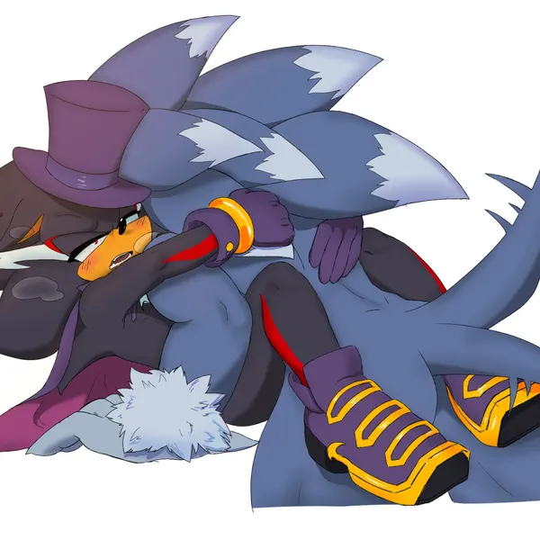 shadow the hedgehog, sonic the hedgehog, sonic the werehog (halloween, sega) created by wsora
